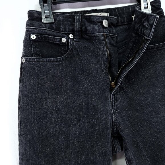 Madewell The Curvy '90s Straight Jean Size 24 Black Grunge High Rise - Picture 9 of 14